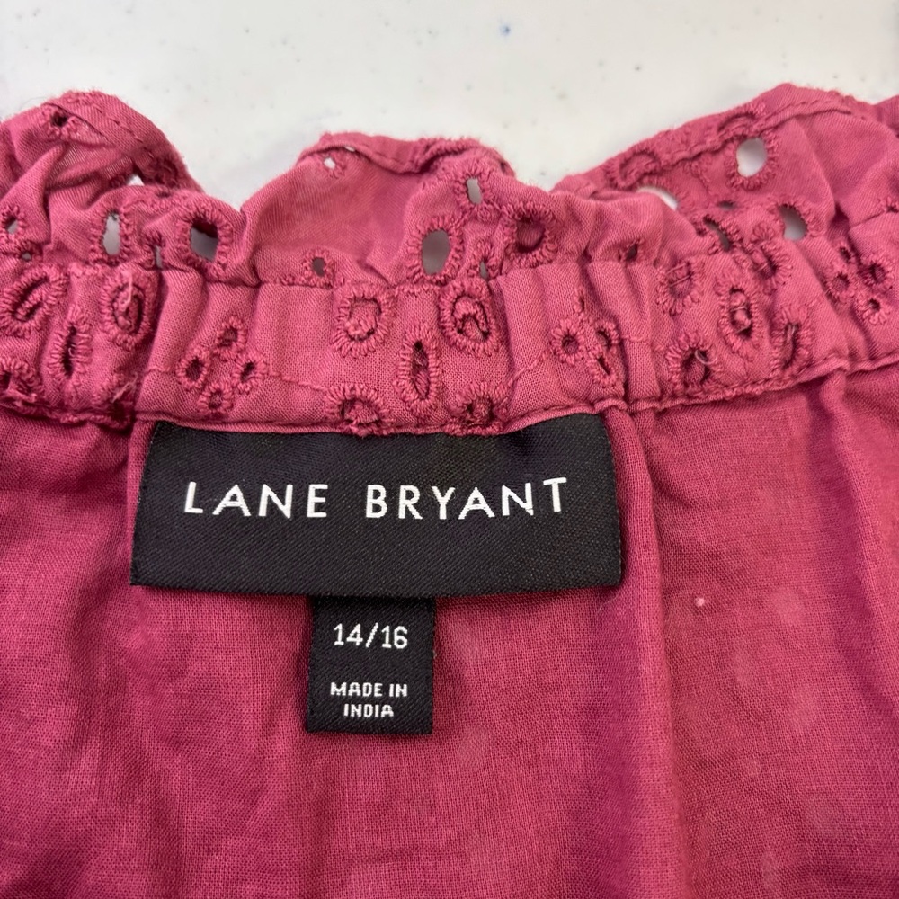 Lane Bryant Off-Shoulder Eyelet Top 14/16 - Picture 4 of 7